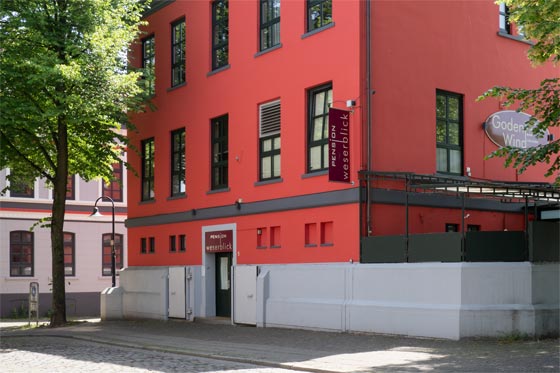 Hintereingang zur Pension Weserblick